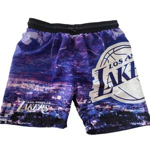 LA Los Angeles Lakers Basketball NBA Swim Trunks Board Shorts Boys Kids 10-12
